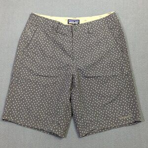 Patagonia Shorts Men's 30 Gray Geometric Print Drawstrings Outdoors Hiking Camp